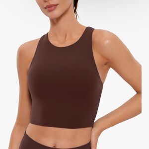 CRZ YOGA Women's Brown Crop Top